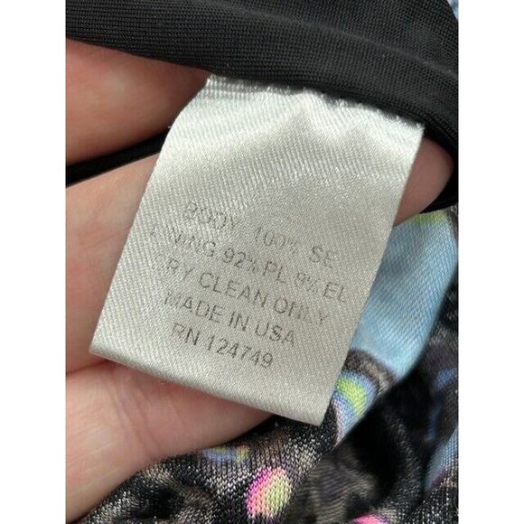 Mara Hoffman Womens Faux Wrap Dress Geometric Print Ruched Side Black Size XS - Picture 10 of 11